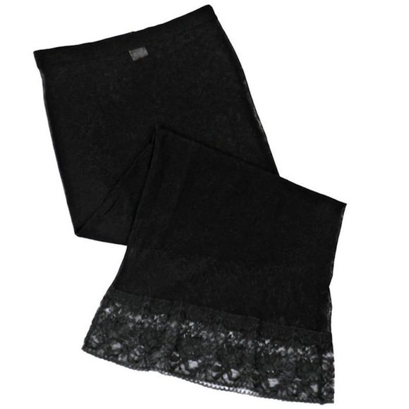 Vintage KARL LAGERFELD Black Mesh Bodycon Maxi Skirt w/Lace Trim 1992 A/W Runway - Picture 5 of 12